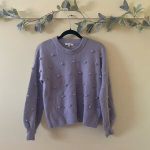 Madewell Periwinkle Pom Sweater